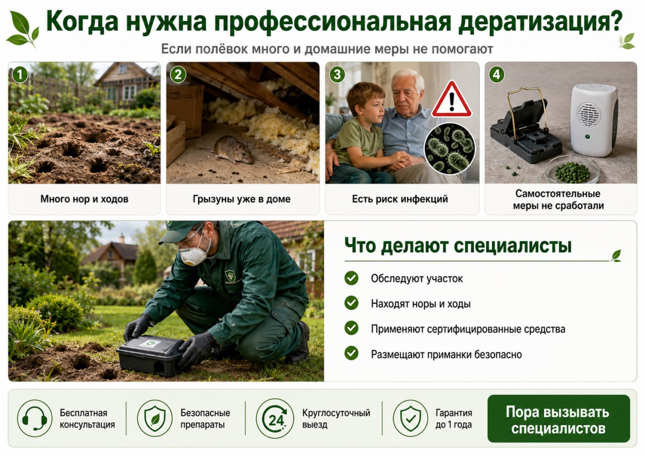 Профессиональная дератизация: когда без специалистов не обойтись